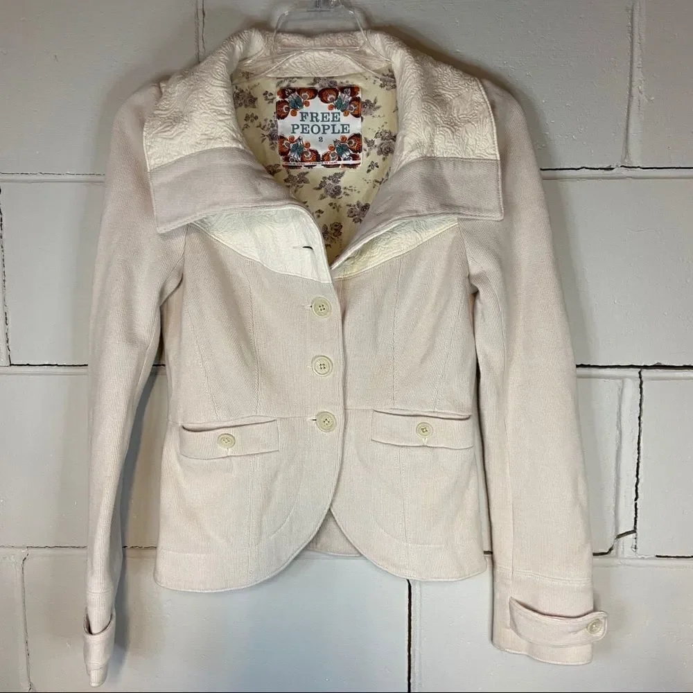 Free People Cream blazer size 2